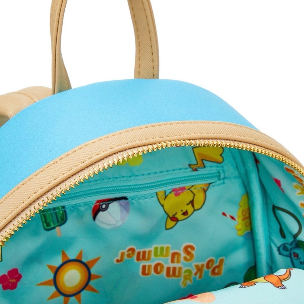 NWT LOUNGEFLY POKÉMON BEACH DAY MINI BACKPACK EXCLUSIVE. - Picture 4 of 4
